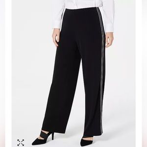 ALFANI Varsity-Striped Pants Black White Petite Small PS SP $70 NWT